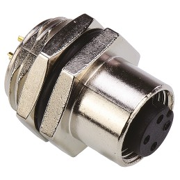 10 pcs - TE Connectivity Circular Connector, 4 Contacts, Panel Mount, M12 Connector, Socket, Female, IP67, M12 Series