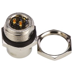 10 pcs - TE Connectivity Circular Connector, 4 Contacts, Panel Mount, M12 Connector, Socket, Female, IP67, M12 Series