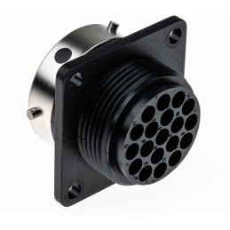 1 pcs - Souriau Circular Connector, 19 Contacts, Flange Mount, Plug, Female, IP65, UTG Series