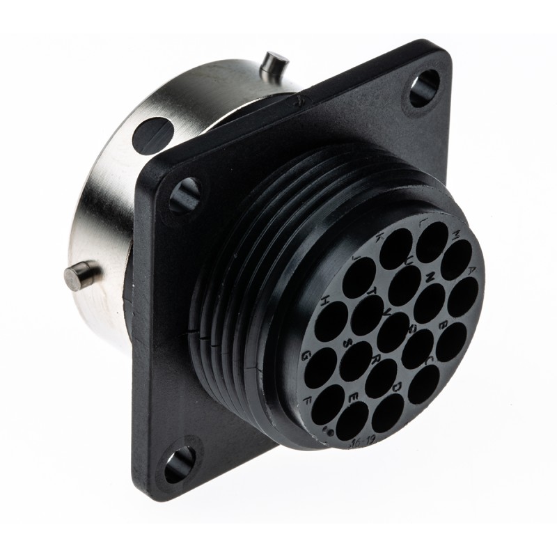 1 pcs - Souriau Circular Connector, 19 Contacts, Flange Mount, Plug, Female, IP65, UTG Series