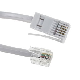 1 pcs - RS PRO Female RJ11 to Male BT431A Telephone Extension Cable, White Sheath, 3m