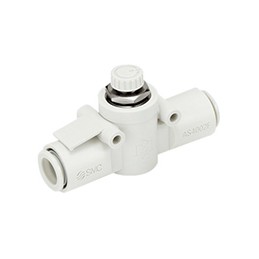 1 pcs - SMC AS Series Tube Speed Controller, 1/4in Tube Inlet Port x 1/4in Tube Outlet Port