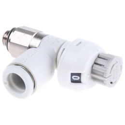 1 pcs - SMC AS Series Threaded Speed Controller, M5 x 0.8 Male Inlet Port x 6mm Tube Outlet Port