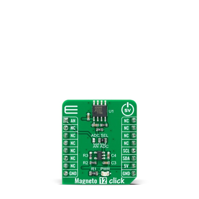 1 pcs - MikroElektronika Magneto 12 Click 3D Magnetic Sensor Add On Board for A31315 mikroBUS socket