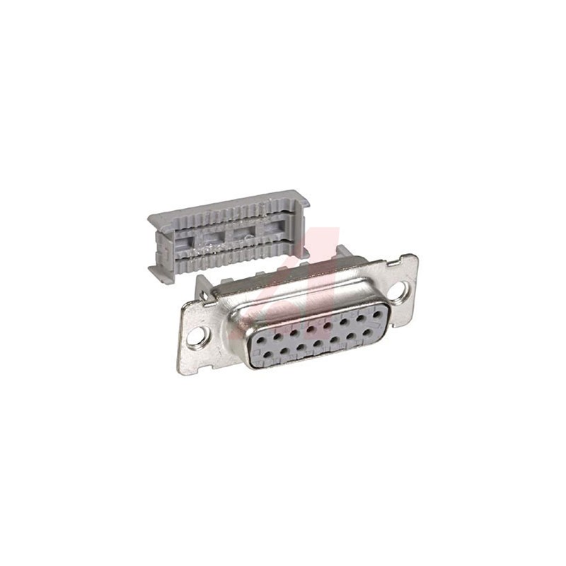 1 pcs - 3M 8300 15 Way Right Angle Cable Mount D-sub Connector Socket, 1.27mm Pitch