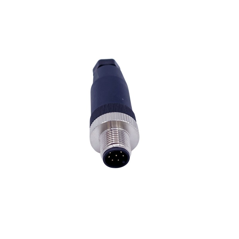 1 pcs - Norcomp Circular Connector, 8 Contacts, Free Hanging, M12 Connector, Plug, Male, IP66, M12 Series