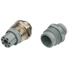 1 pcs - Hirschmann, NR 7 Pole M26 Din Socket, DIN 43651, 10A, 250 V ac/dc IP65, Female, Panel Mount