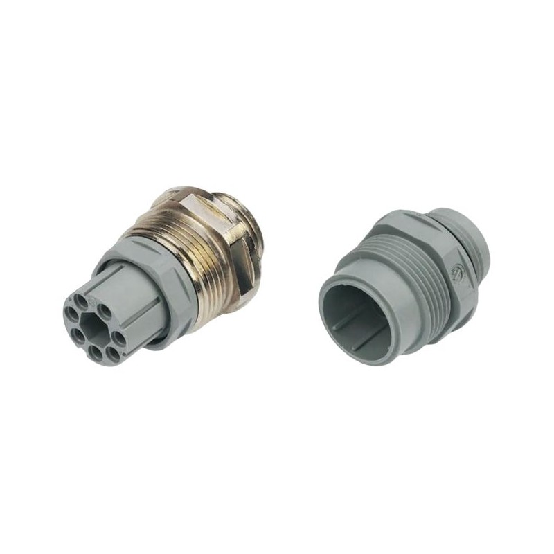 1 pcs - Hirschmann, NR 7 Pole M26 Din Socket, DIN 43651, 10A, 250 V ac/dc IP65, Female, Panel Mount