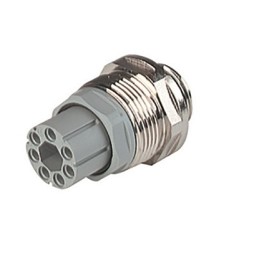 1 pcs - Hirschmann, NR 7 Pole M26 Din Socket, DIN 43651, 10A, 250 V ac/dc IP65, Female, Panel Mount