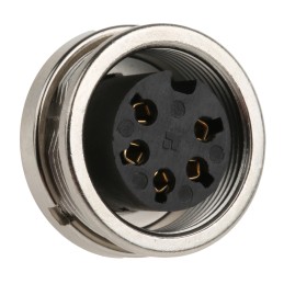 1 pcs - Lumberg, KFV 5 Pole M16 Din Socket, DIN EN 60529, 5A, 250 V ac IP40, Female, Panel Mount