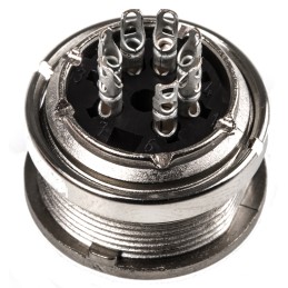 1 pcs - Amphenol Industrial, C 091 A 7 Pole M16 Din Socket, DIN 45329, 4A, 100 V IP40, Screw Lock, Female, Panel Mount