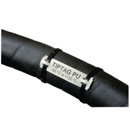 1 pcs - HellermannTyton TIPTAG Cable Tie Cable Marker, White, Pre-printed 'TIPTAG PU'