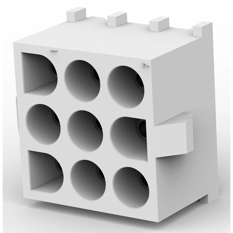 1 pcs - TE Connectivity Universal MATE-N-LOK Series Straight Through Hole PCB Socket, 9 Contact(s), 6.35mm Pitch, 3 Row(s),