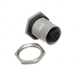 1 pcs - Amphenol Circular Connector, 5 Contacts, Panel Mount, M12 Connector, Socket, Female, IP68, IP69K, M Series