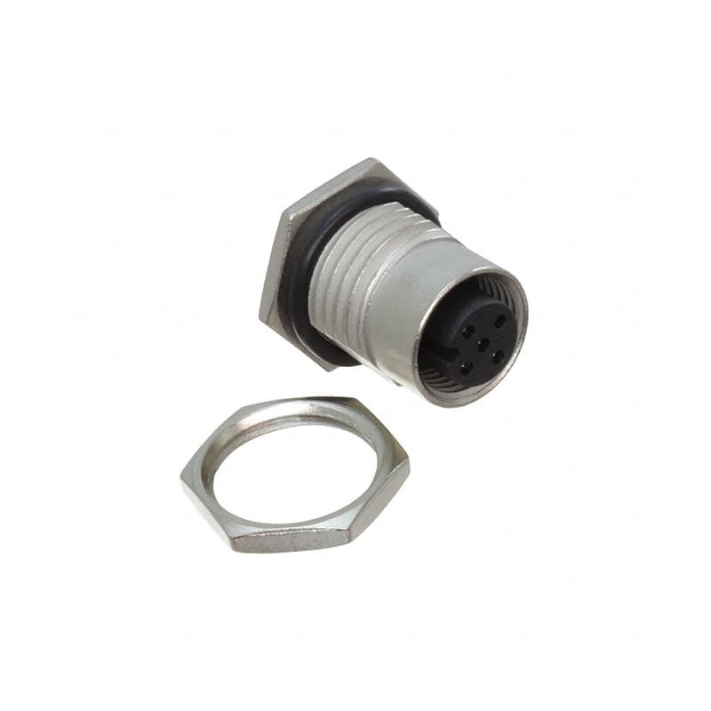 1 pcs - Amphenol Circular Connector, 5 Contacts, Panel Mount, M12 Connector, Socket, Female, IP68, IP69K, M Series