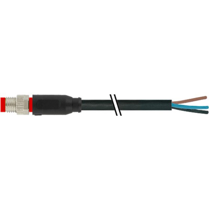 1 pcs - RS PRO Straight Male 3 way M8 to Unterminated Sensor Actuator Cable, 2m