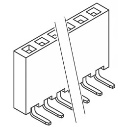 1 pcs - Samtec SSQ Series Right Angle Through Hole Mount PCB Socket, 18-Contact, 1-Row, 2.54mm Pitch, Solder Termination