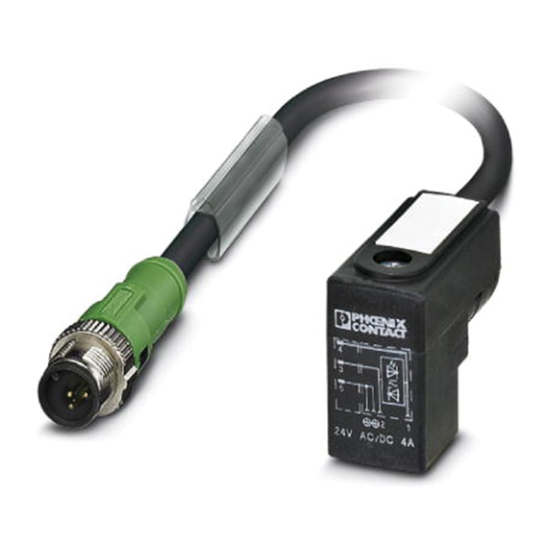 1 pcs - Phoenix Contact Male 3 way M12 to DIN 43650 Form CI Sensor Actuator Cable, 600mm