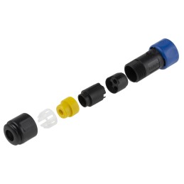 1 pcs - Bulgin Circular Connector, 3 Contacts, Cable Mount, Miniature Connector, Plug, Male, IP66, IP68, IP69K, Buccaneer 4000