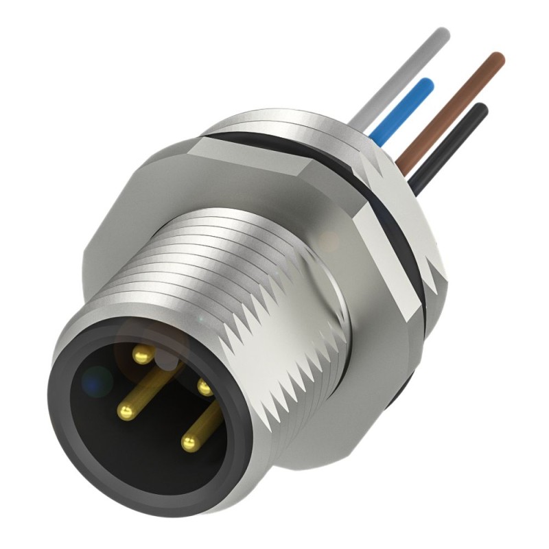 1 pcs - BALLUFF Circular Connector, 1 Contacts, Cable Mount, M12 Connector, Plug, IP68