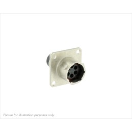 1 pcs - Souriau Circular Connector, 6 Contacts, Flange Mount, Plug, Male, IP68, IP69K, UT0W Series
