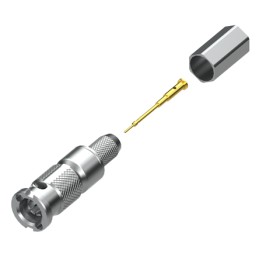 1 pcs - Samtec HD-BNC Series, Plug Cable Mount BNC Connector, 75Ω, Crimp Termination, Straight Body