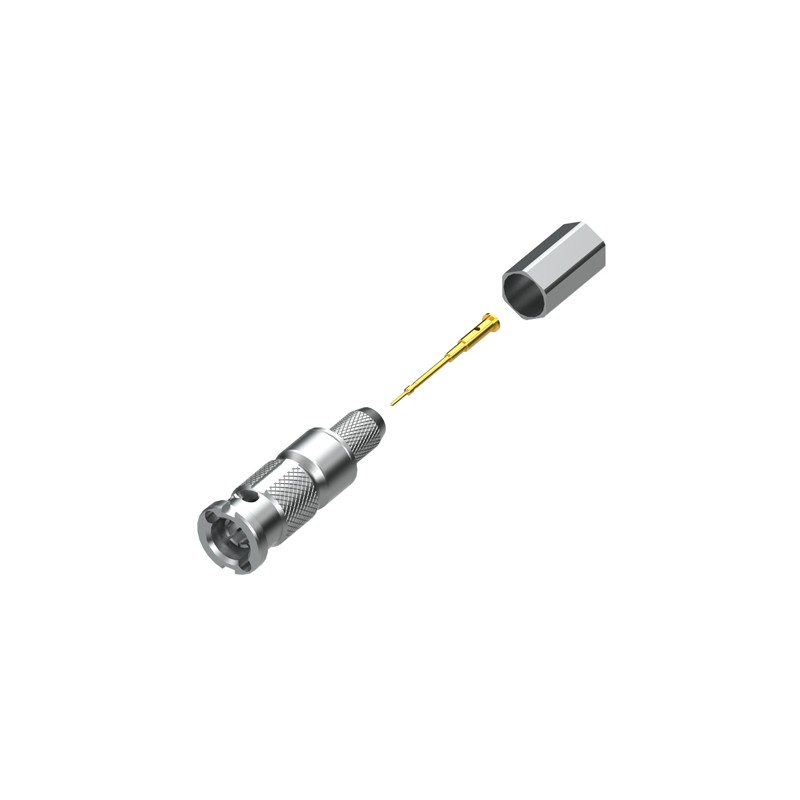 1 pcs - Samtec HD-BNC Series, Plug Cable Mount BNC Connector, 75Ω, Crimp Termination, Straight Body