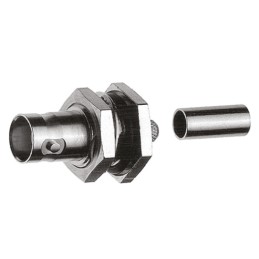 1 pcs - Telegartner, jack Panel Mount BNC Connector, 75Ω, Clamp, Crimp Termination, Straight Body