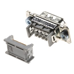 1 pcs - 3M 8200 9 Way Right Angle Cable Mount D-sub Connector Plug, 1.27mm Pitch