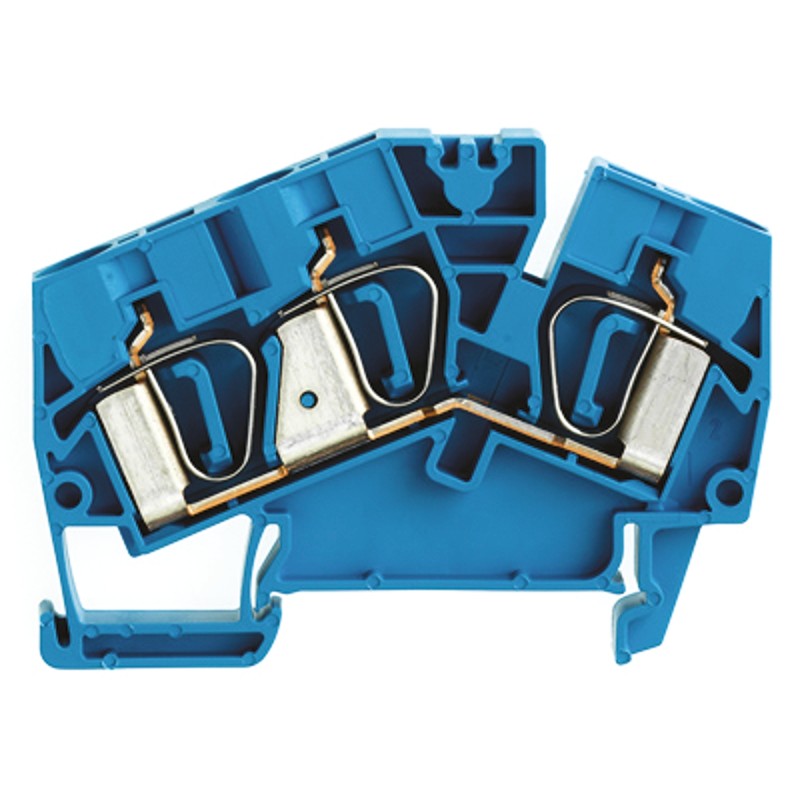 10 pcs - Weidmuller Z Series Blue Feed Through Terminal Block, Single-Level, Clamp Termination