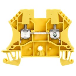 10 pcs - Weidmuller WDU Series Yellow Standard Din Rail Terminal, 4mm², Single-Level, Screw Termination, ATEX