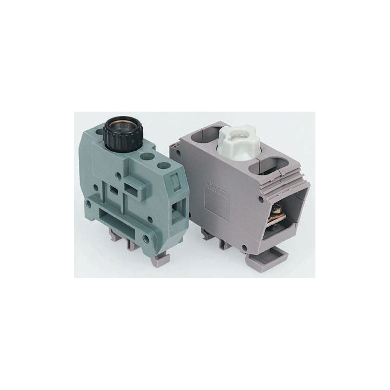 1 pcs - Entrelec MB Series Black, Grey Fused DIN Rail Terminal, 10mm², Screw Termination, Fused