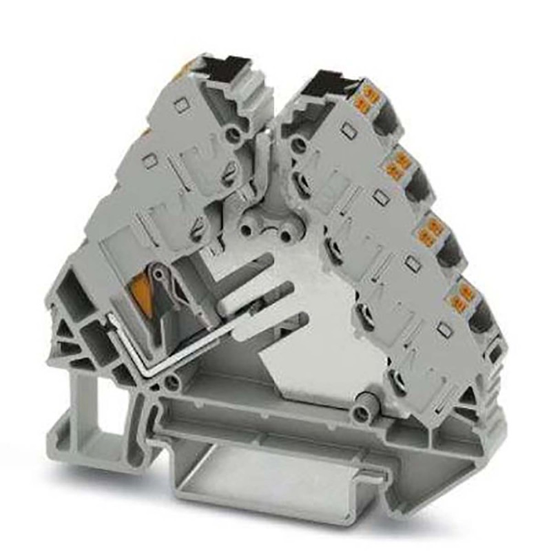 10 pcs - Phoenix Contact PTRVB 4-FI /GY Series Grey DIN Rail Terminal Block, 0.2 - 6mm², Push In Termination