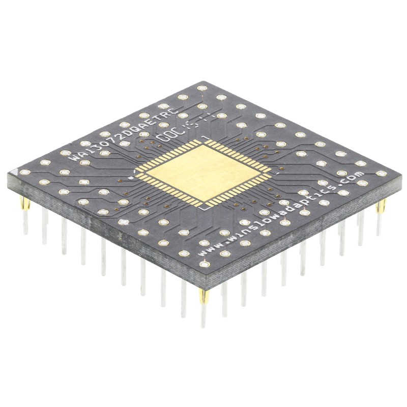 1 pcs - Winslow Straight Through Hole Mount 0.5 mm, 2.54 mm Pitch IC Socket Adapter, 64 Pin Female QFN to 64 Pin Male PGA