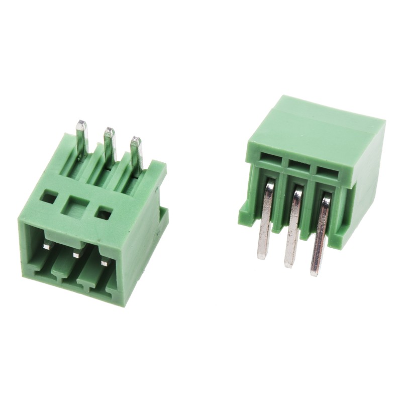 10 pcs - RS PRO 2.5mm Pitch 3 Way Right Angle Pluggable Terminal Block, Header, Through Hole, Solder Termination