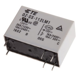 1 pcs - TE Connectivity PCB Mount Power Relay, 12V dc Coil, 16A Switching Current, SPST
