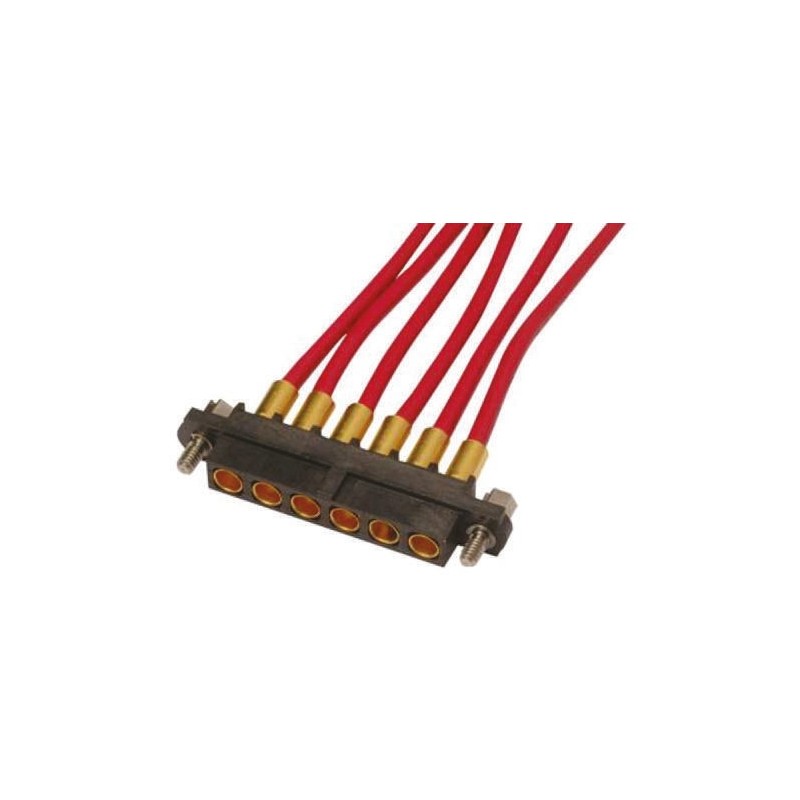 20 pcs - HARWIN Datamate Mix-Tek Series Straight Panel Mount PCB Socket, 6-Contact, 1-Row, 4mm Pitch, Crimp Termination