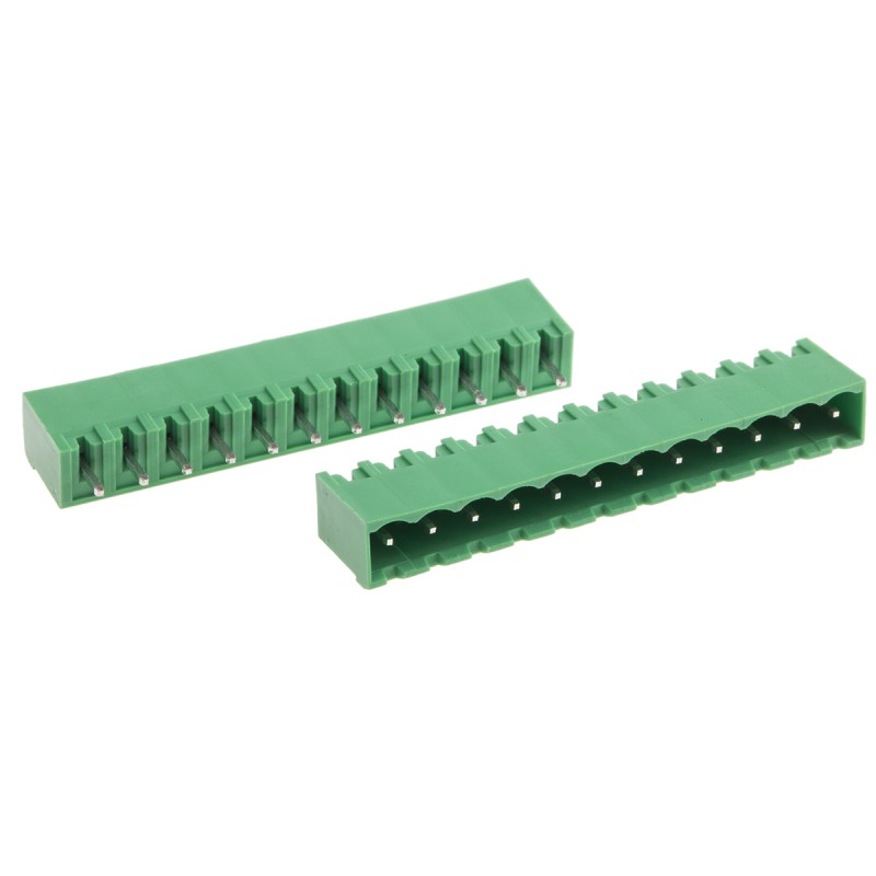 10 pcs - RS PRO 5.0mm Pitch 12 Way Pluggable Terminal Block, Header, Through Hole, Solder Termination