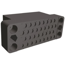 1 pcs - TE Connectivity M Series Straight Free Hanging, Panel Mount Housing, 34-Contact, 4-Row, 3.81mm Pitch, Solder Termination