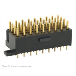 1 pcs - Souriau SMS Series Straight PCB Mount PCB Socket, 36-Contact, 4-Row, 5.08mm Pitch, Solder Termination