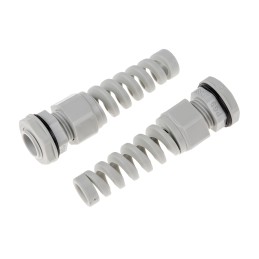 10 pcs - RS PRO Grey Nylon Cable Gland, PG9 Thread, 4mm Min, 8mm Max, IP68