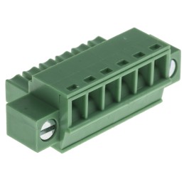 10 pcs - RS PRO 3.5mm Pitch 6 Way Pluggable Terminal Block, Plug, Through Hole, Screw Termination