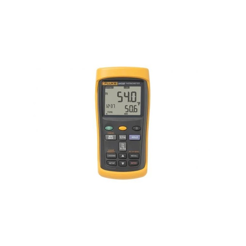 1 pcs - Fluke 54 II B Wired Digital Thermometer for Industrial Use, E, J, K, N, R, S, T Probe, 2 Input(s), +1767°C Max, ±0.3 K