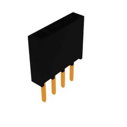 1 pcs - Samtec SSW Series Straight Through Hole Mount PCB Socket, 4-Contact, 1-Row, 2.54mm Pitch, Solder Termination
