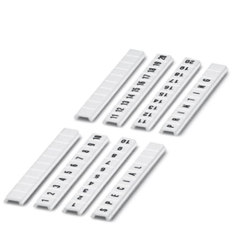 10 pcs - Phoenix Contact, ZBF 5.QR:11-20 Marker Strip for use with Terminal Blocks