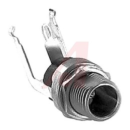 1 pcs - Switchcraft, RA Right Angle DC Socket Rated At 5.0A, 12.0 V, Panel Mount, length 23.3mm, Silver