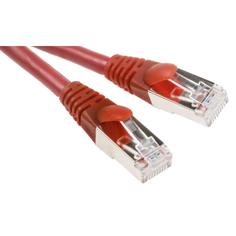 1 pcs - RS PRO Cat6 Male RJ45 to Male RJ45 Ethernet Cable, F/UTP, Red LSZH Sheath, 0.5m