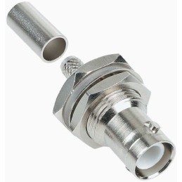 1 pcs - RS PRO, jack Panel Mount BNC Connector, 50Ω, Crimp Termination, Straight Body