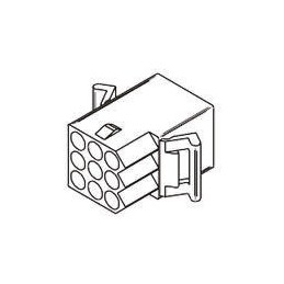 10 pcs - Molex, STANDARD .093' Female Connector Housing, 5.03mm Pitch, 9 Way, 3 Row