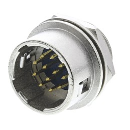 1 pcs - Hirose Circular Connector, 12 Contacts, Panel Mount, Miniature Connector, Socket, Male, HR10 Series